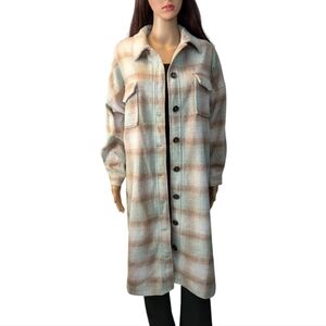 A.peach women's long shacket, size small